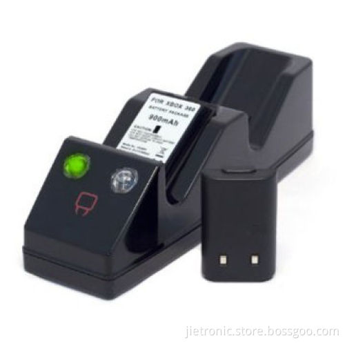 2 Pack for Xbox 360 Rechargeable Battery + Charging Station Black